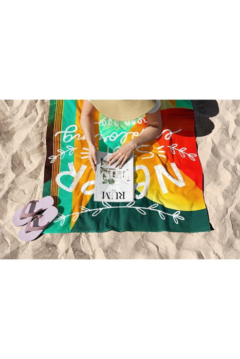 Mjölnir Never Stop 90 Toalla de Playa Multicolor 90 x 150 cm Tejido Microfilamento Secado Rápido